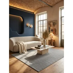 Flachgewebe-Teppich Berber-Tradition Silber 240x340 cm Uni meliert