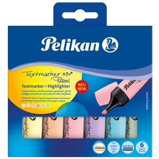 Pelikan Textmarker 490 Pastel/6 Sort. 6 ST im Karton-Etui