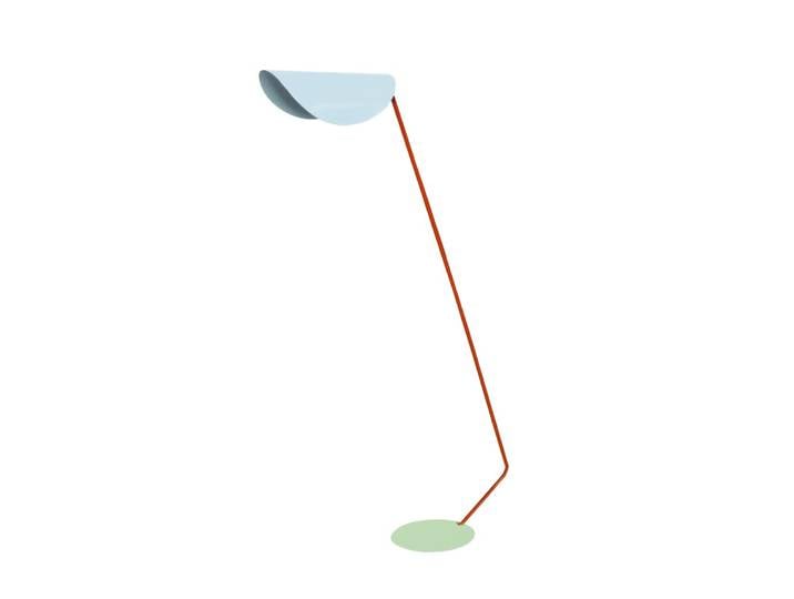 Lampadaire liseuse métal multicolore abat-jour bleu