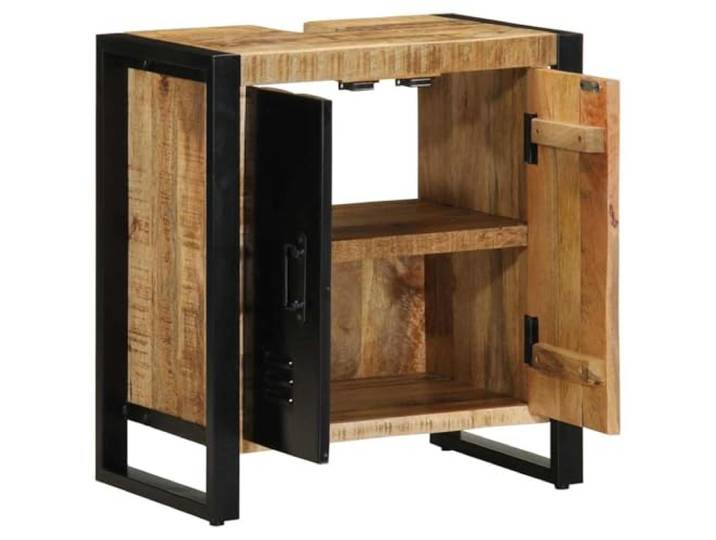 KTHLBRH Badmöbel braun 55 x 35 x 60 cm Gestell aus Eisen, verstellbare Einlegeböden, D-Griffe, modernes Design