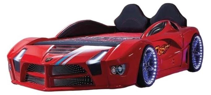 Rennwagen Auto Bett Matratze Kinderbett Autobett Kinderzimmer Möbel LED