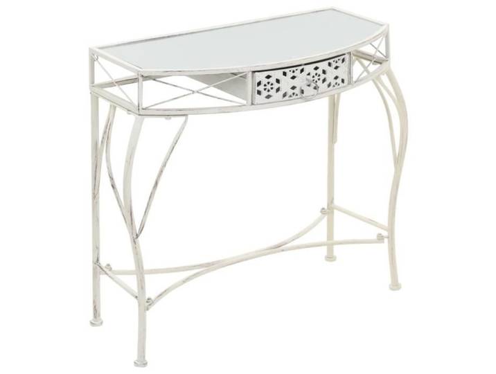 Table basse vintage scandinave - Magnifique-Chic - 4910 - Blanc mat - Avec tiroir décoratif