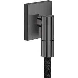 hansgrohe AXOR Wall outlet Fine Wandanschluss eckig, 36738330, Farbe: Polished Black Chrome