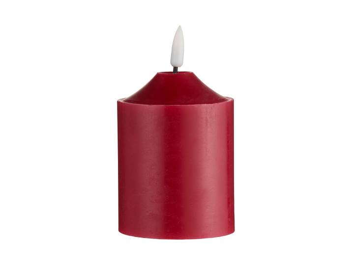 LED Pillar Kerze Flamme rot 12cm