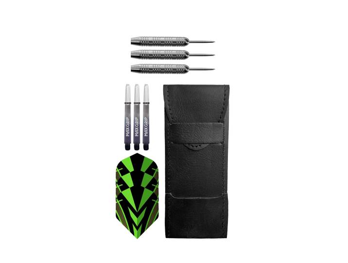 Steeldart Set 23 g 10-teilig schwarz/silber/grün