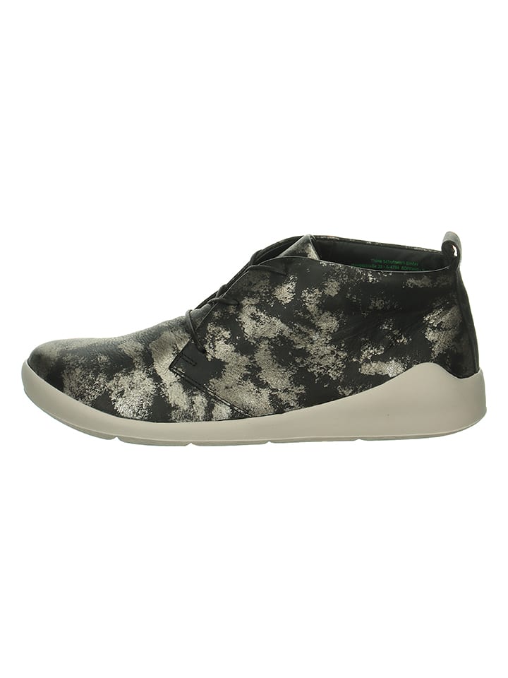 Think! Leder-Schnürschuhe "Duene" in Schwarz/ Bunt - 36