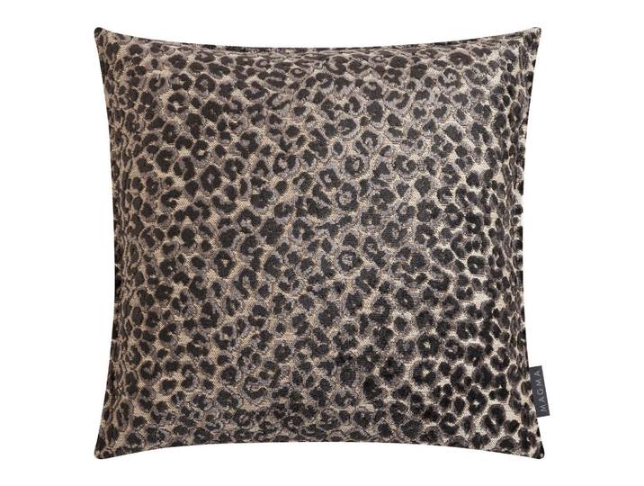 Kissenbezug, Anthrazit, Textil, Leopard, quadratisch, 45x45 cm, Heimtextilien, Wohntextilien, Kissenbezug