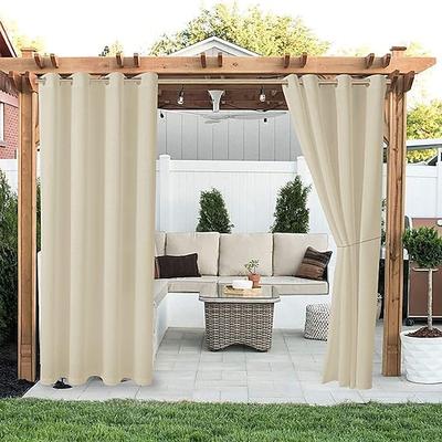 Wasserdichter Outdoor Vorhang für den Außenbereich, Schiebevorhang für Terrassen, Bauernhausvorhänge, Pergola-Vorhänge mit Öse für Pavillon, Balkon, Veranda, Party, Hotel, 1 Paneel