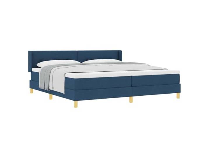 KKgypkn Boxspringbett mit verstellbarem Kopfteil Blau 200x200 cm Stoff – Modernes Design mit stabilem Holzrahmen und atmungsaktiver Polyester-Matratze