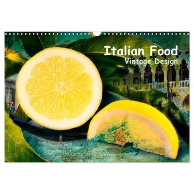 Italian Food - Vintage Design (Wandkalender 2027 DIN A3 quer), CALVENDO Monatskalender
