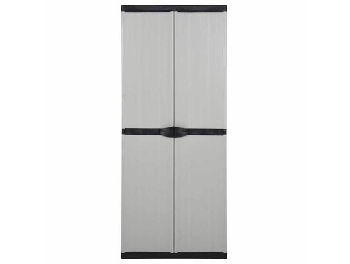 “Winter Sale TOP Buffet bahut Gris - Armoire de rangement de jardin 3 étagères Gris/noir 68x40x168cm PRO90720