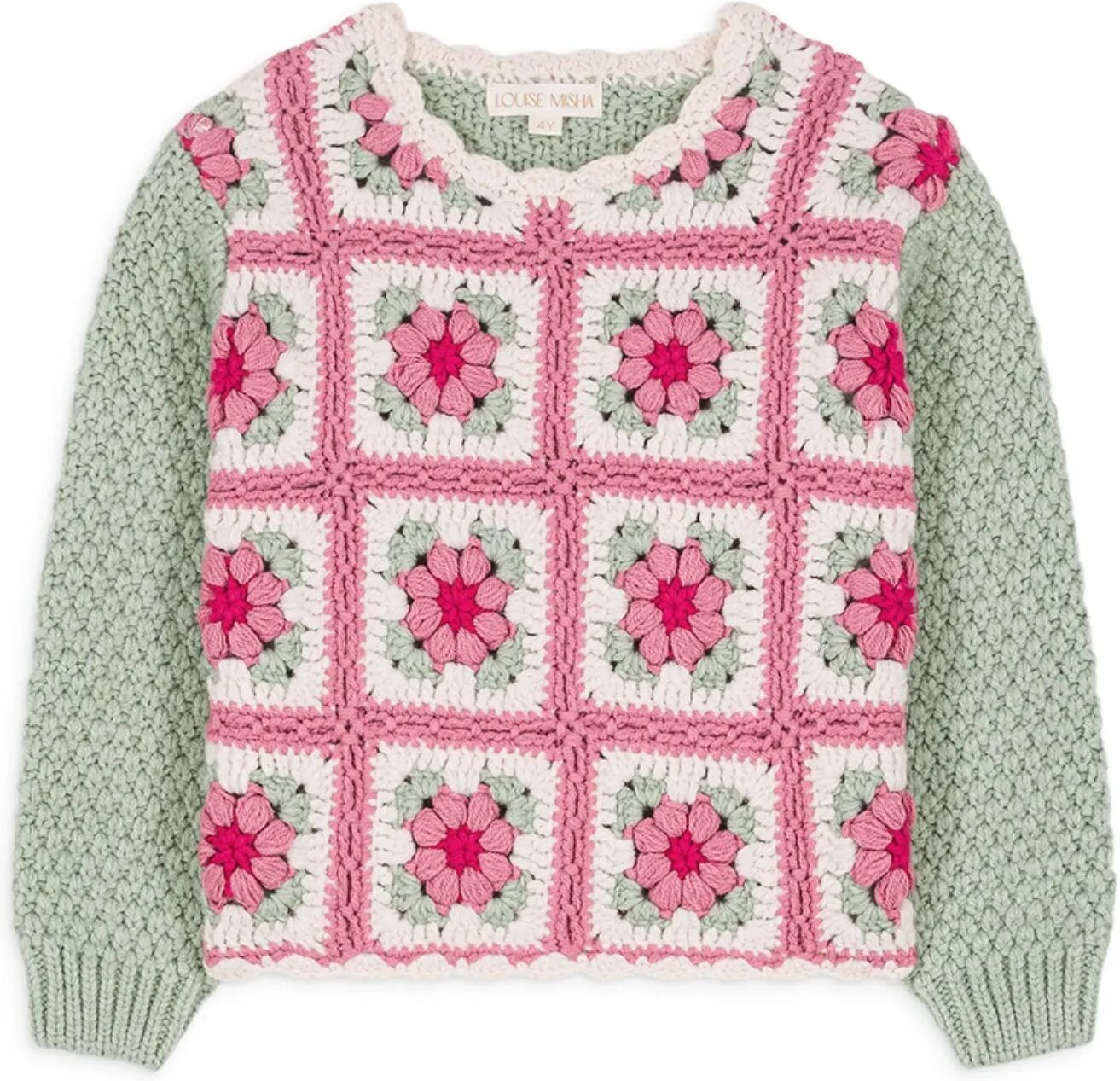 Louise Misha Pull Alicia Crochet Sauge 6 ans