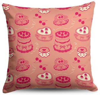 Valentine's Day V-Day Cakes Throw Pillow 18X18 Inches by THE NORTHWEST GROUP in Vday Cakes (Size OS)