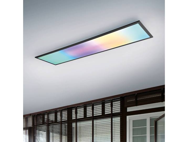 Reality Leuchten LED Deckenlampe Beta, dimmbar, schwarz, für Wohn- / Esszimmer, Metall, Modern, LED Deckenleuchte