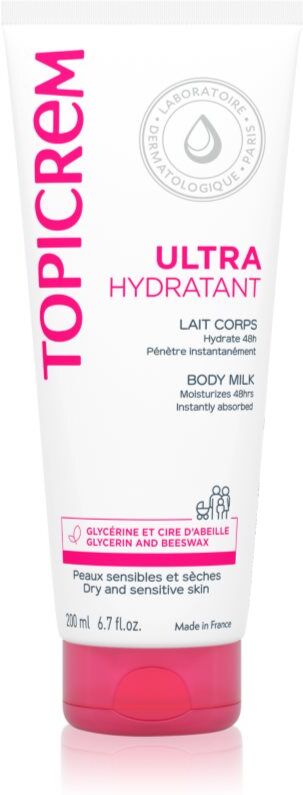 Topicrem UH BODY Ultra-Moisturizing Body Milk lait corporel hydratant en profondeur pour peaux sèches et sensibles 200 ml