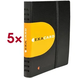 EXACOMPTA 5x Visitenkartenbuch »Exactive Exacard« Fassungsvermögen 120 Visitenkarten schwarz, 14.5x20 cm