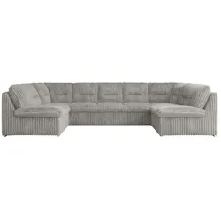 Wohnlandschaft mit Schlaffunktion Comodo ¦ silber ¦ Maße (cm): B: 340 H: 93