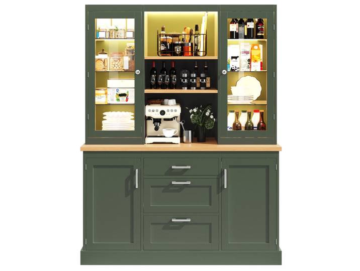 Flieks Küchenschrank LED App 185x140x40Cm Arbeitsplatte, Grün, 140x185x40 cm, Küchen, Küchenmöbel, Küchenschränke, Geräteumbauschränke