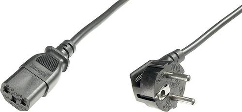 Digitus Strom Anschlusskabel [1x Schutzkontakt-Stecker - 1x Kaltgeräte-Buchse C13] 0.75 m Schwarz
