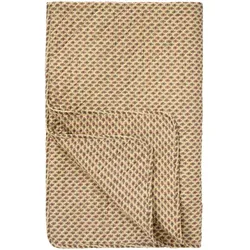 IB Laursen Quilt Blockmuster Beige – Hygge Tagesdecke, 180 x 130 cm