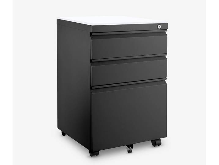 Metall Rollcontainer Schwarz Weiß