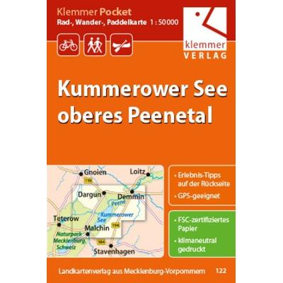 Klemmer Pocket Rad-, Wander- und Paddelkarte Kummerower See – oberes Peenetal, Sonstige von , Klemmer-Verlag, 978-3-940175-35-9