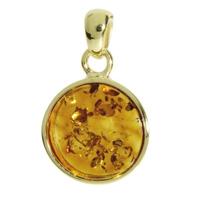 Kettenanhänger OSTSEE-SCHMUCK "Ostsee-Schmuck Anhänger Classic 16 mm Anhänger Classic 16 mm", gelb, Schmuckanhänger, Damen, 29 x 18mm, Gelbgold 333, 3,3 g, Kettenanhänger