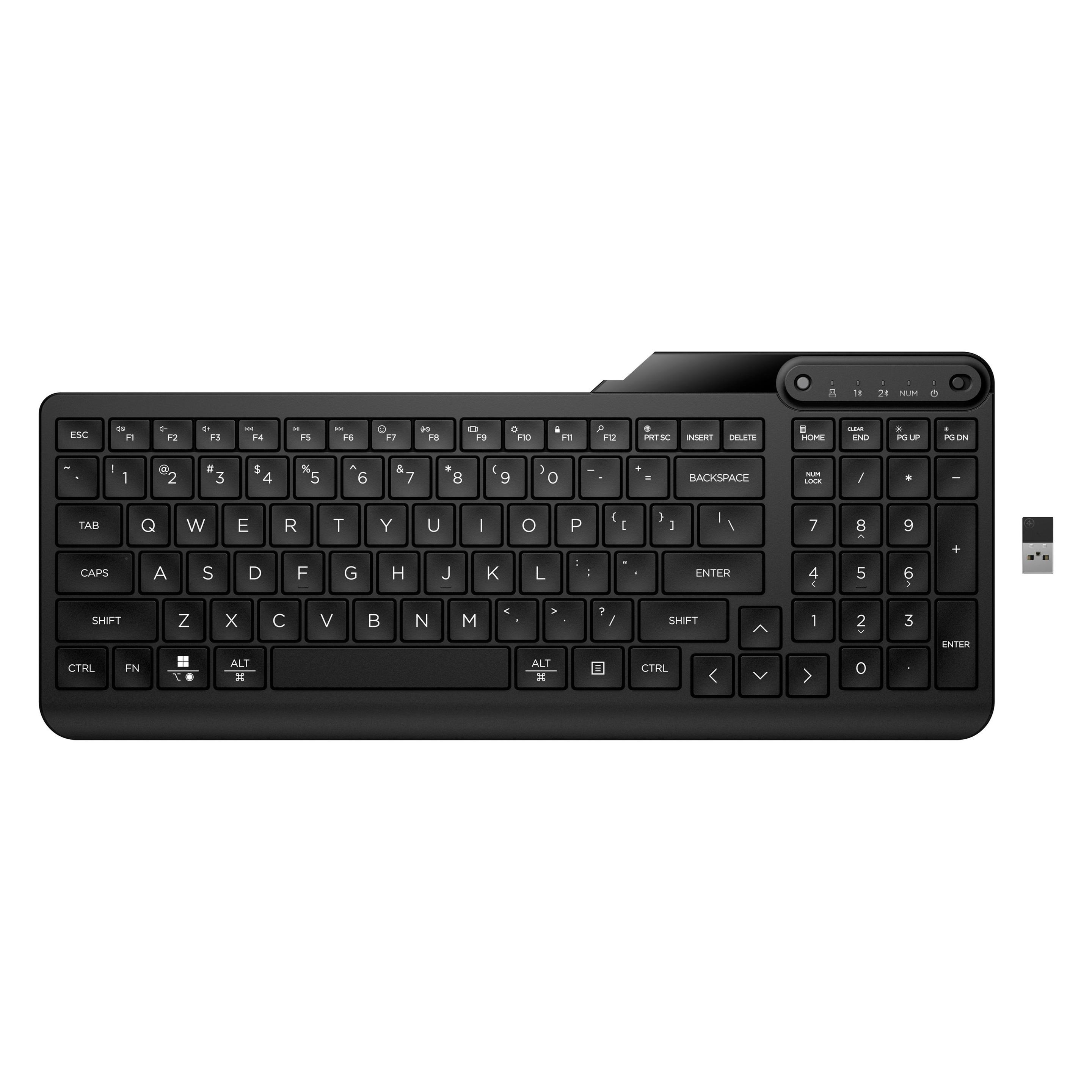HP 475 Dual-Mode Wireless Keyboard (DE) (DE, Kabellos) (7N7B9AA#ABD)