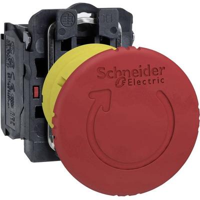 Schneider Electric XB5AS8444 Not-Aus-Schalter Frontring Metall, mit NOT-Aus-Schalter, rund, rückstellbar, verriegelbar 120 V/AC
