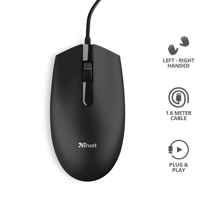 Trust Basi Wired Mouse-black
