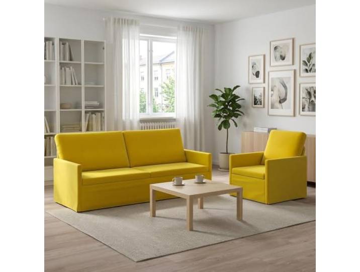 Sofa-Set 2 Stück Gelb Samt Metallrahmen Kissenrücken-Design,weiche Samtpolsterung,Schaum-Faser-Füllung,Innenbereich,Wohnzimmer