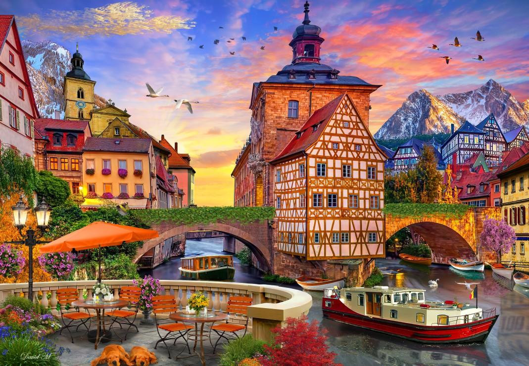 Bluebird Puzzel van het Oude Stadhuis in Bamberg, Duitsland - 1000 stukjes