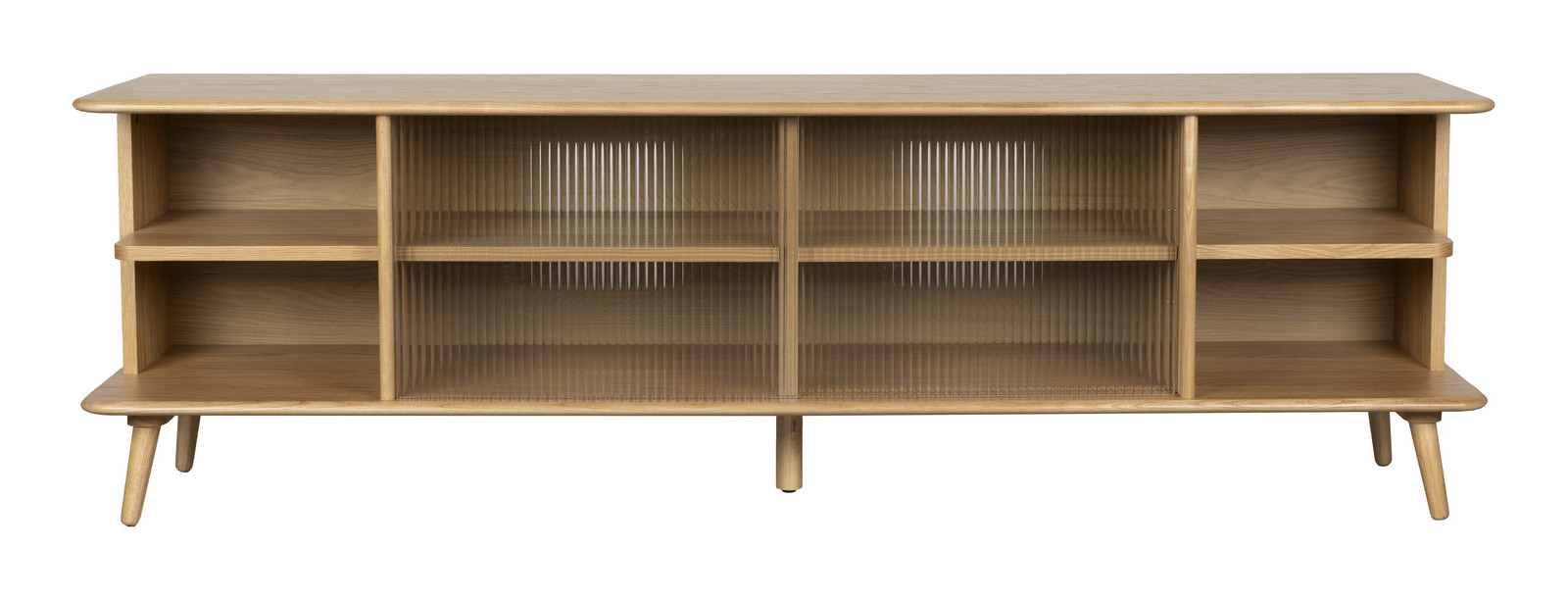 Zuiver TV-meubel Rise Eikenlook en glas, Naturel, Breedte: 180 cm
