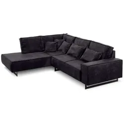 filippo Ecksofa Antwerp Mikrofaser Schwarz 283 cm