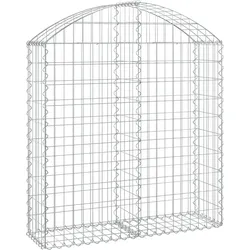 vidaXL Gabione mit Hochbogen 100x30x100/120 cm Verzinktes Eisen