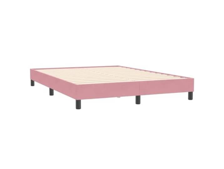 KTHLBRH Bettgestell mit Federn, Rosa, 160 x 210 cm, aus Samt Lattenrost inklusive, stabile Struktur, Matratze nicht im Lieferumfang enthalten, Montage erforderlich