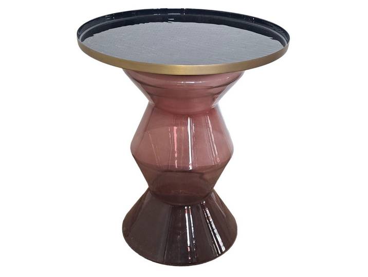 freiraum Beistelltisch 1172, mit Ablage, in Rot, Glas - 53x50cm (HxD)