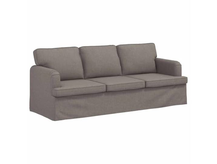 TEKGHUT Modulares Sofa Taupe 201 x 80 x 85 cm Stoff Metallgestell, atmungsaktiver Stoffbezug, Kunststofffüße, Holzwerkstoff Armlehnen, Montage erforderlich