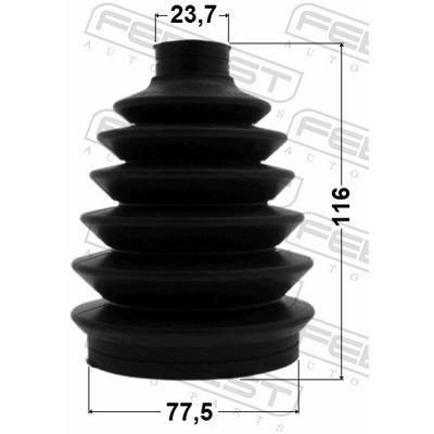 FEBEST Faltenbalg, Antriebswelle 0417P-CU2 radseitig für Ford CHERY MITSUBISHI Subaru TOYOTA