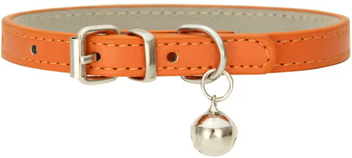 Inspire Curations LuxePaw Adjustable PU Leather Pet Collar orange s