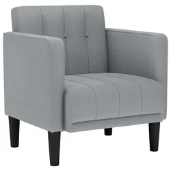 vidaXL Sessel mit Armlehnen Hellgrau 53 cm Stoff
