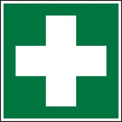 Rettungszeichen, Erste Hilfe E003 - ASR A1.3 (DIN EN ISO 7010) - 150x150 mm Folie selbstklebend