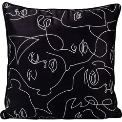 KARE DESIGN Kissen Faces 45 x cm Polyester Schwarz