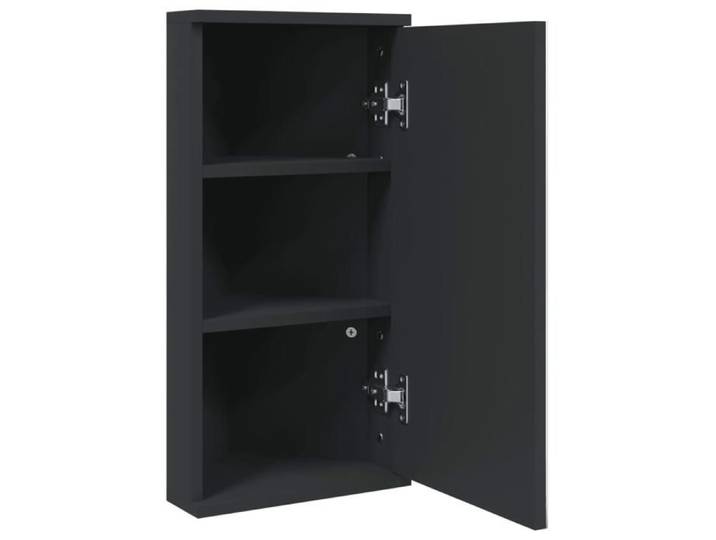 Noir Cabinet WC - - Armoire de bain - Meuble base - à miroir d'angle noir 30x24x60 cm N6388