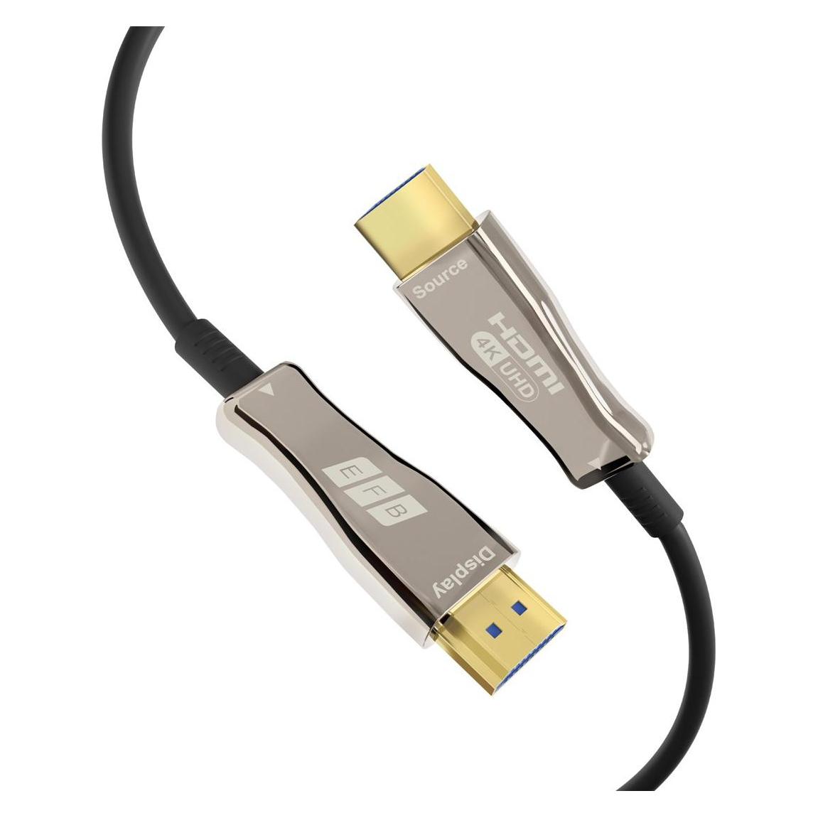 EFB Elektronik EFB HDMI fiber optic cable AOC active 4K60Hz 18 Gbit/s 20m black geeigner für HDMI 2.0 (20 m) (HDMI-20-00008)