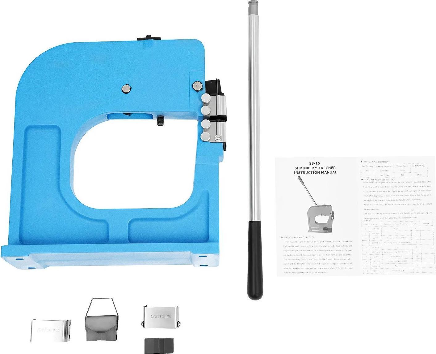 Blech Shrinker Stretcher Werkzeug - 2-in-1 Kombigerät - Kapazität 1,5 mm / 16 Ga - 208 mm Ausladung - Schwerer Gusseisenrahmen - Wechselbare Backen