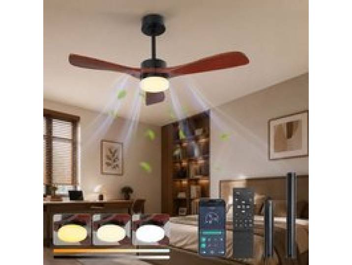 Ventilateur de plafond - ROSNEK - Ø132cm - LED 18W dimmable - Moteur DC