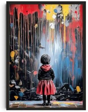 Uplift Essentials Banksy Graffiti Art Poster Street Art Series Canvas Mural Modern Banksy Image Wall Art style 14 8x12 In