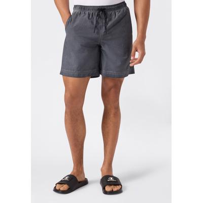 Badeshorts CHAMPION "5-inch Men's swim shorts", Herren, Gr. XXL, N-Gr, grau (nbk), Web, Polyamid, ausgewaschen, unifarben, Badehosen Badeshorts, unifarbene oder ausgewaschene Optik, leichtes Material aus Polyamid
