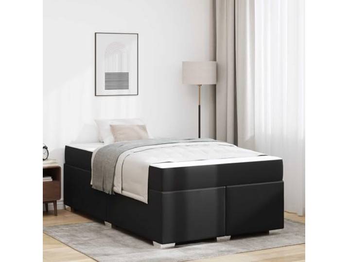 KTHLBRH Bettgestell aus schwarzem Stoff, 120 x 200 cm Modernes Design, klare Linien, stabile Basis, perfekt für jedes Zimmer